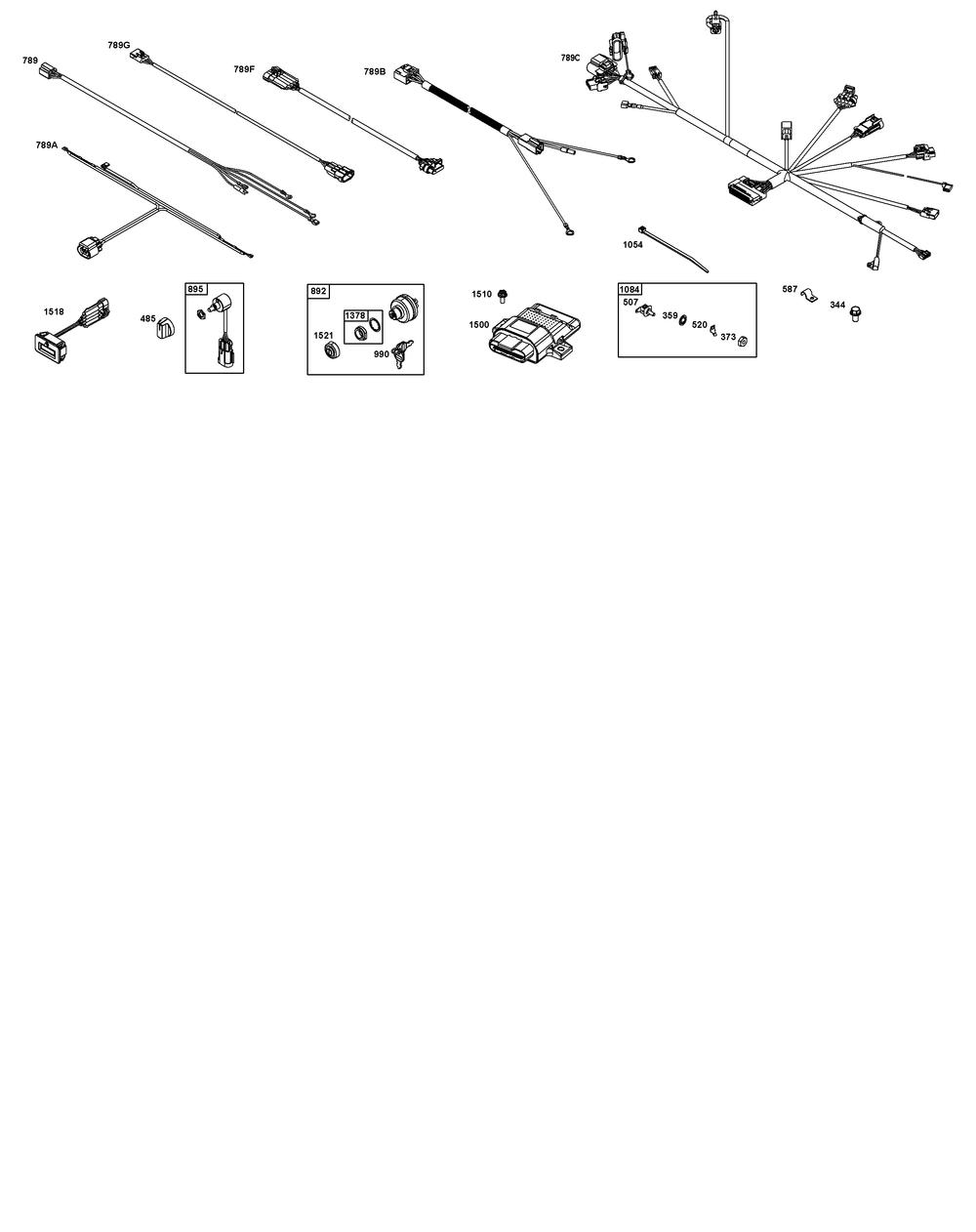Controls Group Diagram and Parts List for 38E347-0021-G1 200000 - 399999 Briggs and Stratton Engine